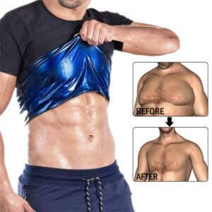 TENGOO Men Sauna Sweat Vest Hot Compression Shirts Fitness Training Slimming Body Shaper Waist Trainer Gym Exercise Versatile Shaper Suit Size S/M