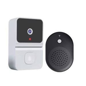 2.4G WiFi Video Doorbell Wireless HD Night Vision Remote Phone Monitoring Two-way Intercom Alarm Notification Push Motion Detection Intelligent Camera Door Bell Color Black