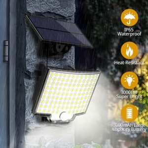Solar Light Outdoor 106 LED Super Bright Motion Sensor Solar Strong Power LED Garden Wall Lamp IP65 Waterproof 4 Working Modes Quantity 1pc Type Without remote control