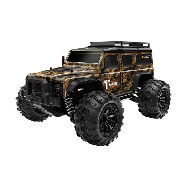 Funsky G2201 2.4G 1/16 4WD RC Car With LED Light High Speed Desert Truck Vehicle Models Color Brown