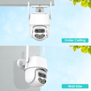 4MP+4MP WiFi Camera 8X Digital Zoom AI Human Detection Two-way Audio Outdoor IP66 Waterproof CCTV Video Surveillance Camera Security Protection PTZ IP Camera