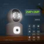 ESCAM QF010 2x2MP Two Lens Dual Perspectives Pan/Tilt Motion Detection Cloud Storage Waterproof WiFi IP Camera with Two Way Audio Night Vision