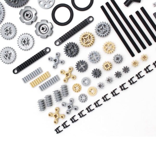 116pcs Technic Tech Accessories Set 9686 Gear Axle Pin Small Track Mixed Parts Bricks Building Blocks Puzzle Toys