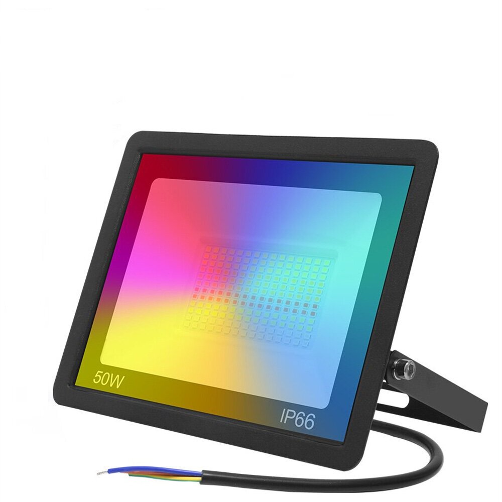 4557d5af-f1a4-4cb1-b934-1c714dd1feb9.jpg LED Reflector RGB Smart Floodlight Outdoor Spotlight 30W 50W 100W Waterproof 220V Warm Cool Lighting Tuya WIFI Control for Alexa Power 30W