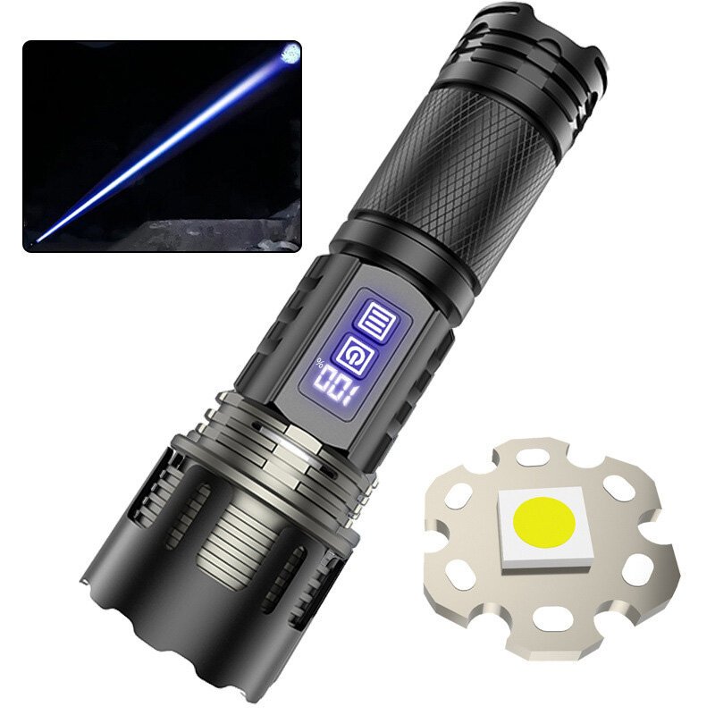 4581fb8f-295d-427a-aba0-a556b627f328.jpg 30W LED Powerful Long-Range Flashlight with Multi-Function Zoomable Digital Battery Display Torch