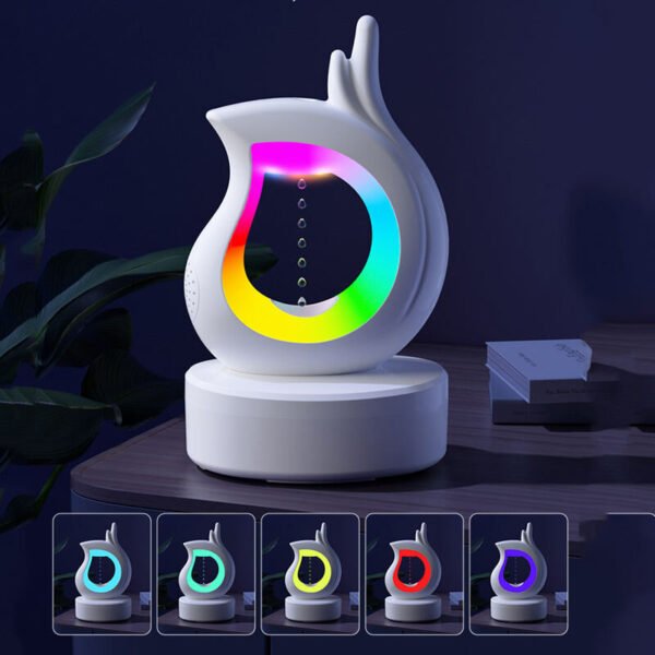 Anti Gravity Air Humidifier With BT Wireless Speaker And Colorful Ambient Light For Home Using Color White