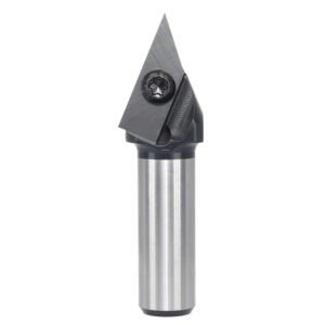 1/2 Inch 1/4 Inch 6mm 12mm Shank 45 Degree V-Groove Carbide Insert Wood CNC Router Bits Milling Cutter for Woodworking Engraving Carving Size 12mm