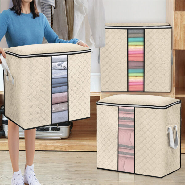 KING DO WAY 8 Packs 90L Large Storage Bags Clothes Storage Bins Foldable Closet Organizers Storage Containers with Durable Handle