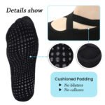 CHARMINER 2PCS/3PCS Cross-strap Yoga Socks Non-slip and Breathable Suitable for Ballet Pilates Yoga for Female Color Two pairs(All black)