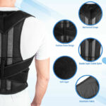 Y005 Adjustable Back Support Comfort Breathable Posture Shoulder Spine Corrector for Home Office Sport Size 2XL