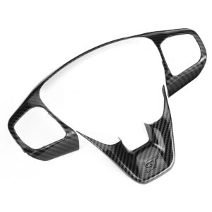 Carbon Fibre Decal Steering Wheel Trim Cover For Ford Fiesta ST MK8 2018 - 2020 Color Black