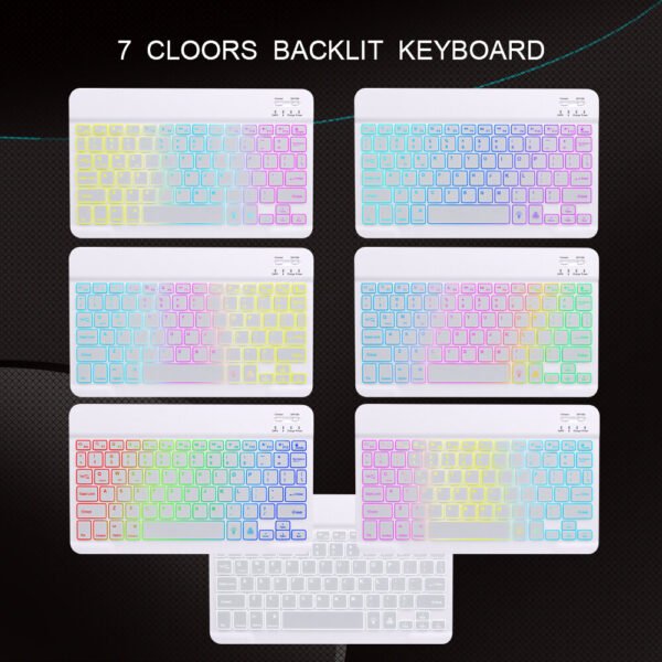 10inch Backlit For iPad Keyboard and Mouse Set Backlight Bluetooth Keyboard For IOS Android Windows Wireless Keyboard and Mouse Language French