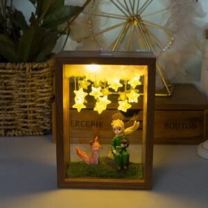 The Little Prince Night Light Handmade DIY Photo Frame Starry Fox Rose Fairy Tale Home Decor Bedroom Lamp Ornament Birthday Gift Style A