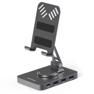 Blueendless 10-in-1 USB3.0 Hub Docking Station with USB3.0*3 / HDMI-Compatible / USB-C 3.0 / PD USB-C / SD/TF 2.0 / 3.5mm Audio Multifunctional Phone Holder Hub for PC Laptop Tablet Xiaomi Huawei