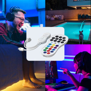 BlitzWolf BW-LC2 Magic Strip Light Controller With Remote Control Copmatible with 4Pin Magic Strip Light APP Control Dance with Rhythm Scene Modes Voice Control Type 2 Connector