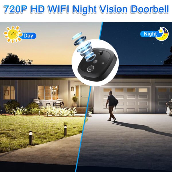 W2 Tuya Smart WiFi Door Viewer Wireless Video Doorbell with Remote Intercom APP Control Night Vision Smart Home Video Cat Eye Door Bell