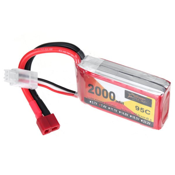 ZOP Power 7.4V 2000mAh 95C 2S LiPo Battery T Deans Plug for HSP RGT 18000 RC Car