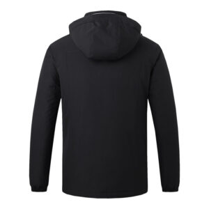 Winter Smart Heated Cotton Jacket For Men Warm Plus Velvet Thickened Down Cotton Jacket Heating USB Charging Outdoor Jacket Size1 M Color Black