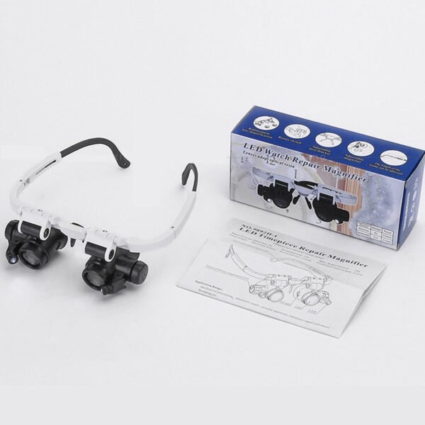 Headband Head-Mounted Repair LED Lamp Light Magnifying Glass Magnifier Loupe