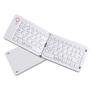 B023 Mini bluetooth Folding Keyboard for IOS/Android/Windows Tablet Mobile Phone Type-C Rechargeable Keyboard Computer Accessories Color Black