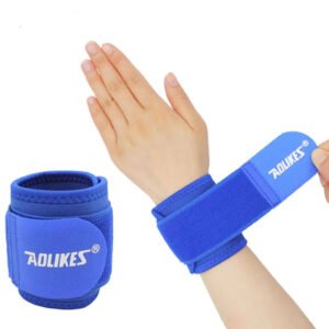 AOLIKES 1PCS Protective Hand Support Highly Elastic Adjustable Wrist Straps for Outdoors Basketball Tennis Strength Enhanced Color Black