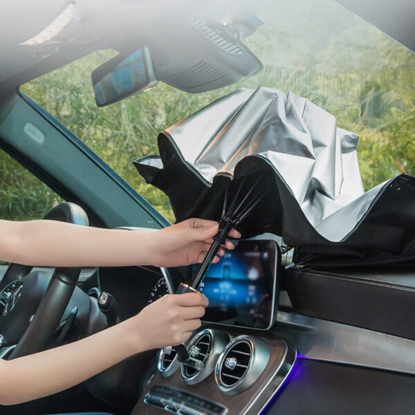Car Windshield Shade Umbrella - Foldable Car Umbrella Sunshade Cover UV Block Car Front Window Heat Insulation Type Small