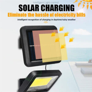 100/120/128COB Solar Lights Outdoor Split Wall Lamp 3 Modes Waterproof Motion Sensor Street Light for Home Garden Landscape LED Quantity 120COB