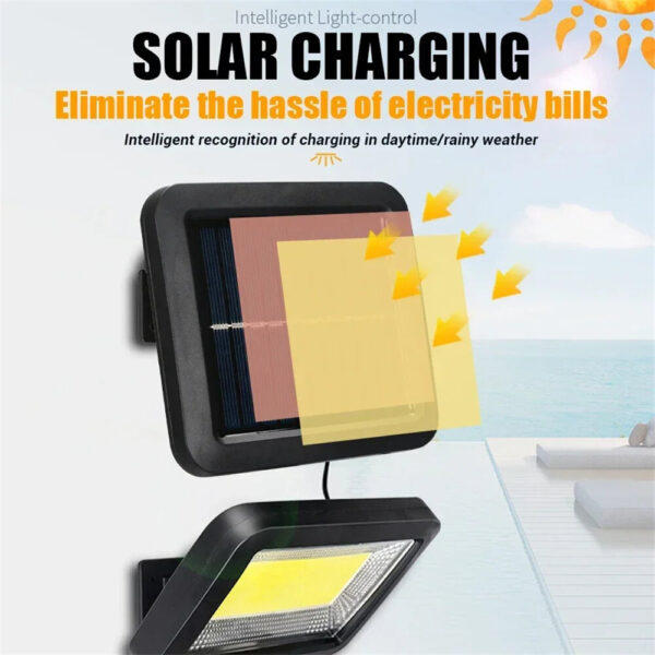 100/120/128COB Solar Lights Outdoor Split Wall Lamp 3 Modes Waterproof Motion Sensor Street Light for Home Garden Landscape LED Quantity 120COB