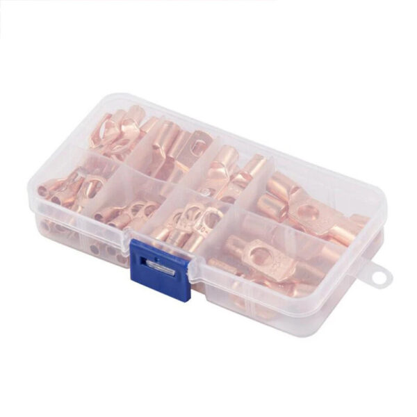 60pcs Wire Lug Connector Ring SC6-25 Copper Connectors Bare Cable Electric Crimp Terminal Connector Kit
