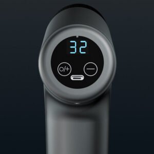 JM10 32 Gear LCD Touch Screen 24W Power Intelligent Chip USB Rechargeable Relax Body Sport Mini Muscle Massager Machine Color Black