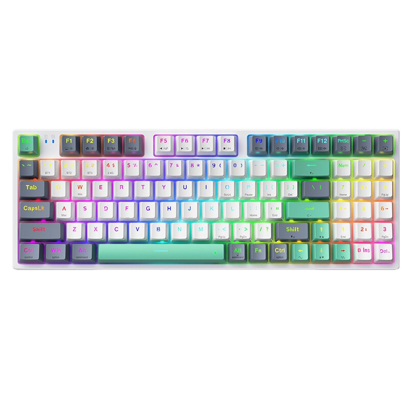 6594e578-ac64-48db-ac03-6f94eeac49d7.jpg MACHENIKE K500 Pro 94 Keys Tri-mode Mechanical Gaming Keyboard Hot Swappable GR Customized Switch RGB 2.4G/bluetooth/Type-C 80% Layout Gaming Keyboard Gasket Structure Switch Brown Switch