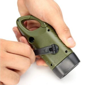 Portable LED Flashlight Hand Crank Dynamo Torch Professional Solar Power Tent Light Lantern for Outdoor Camping Mountaineering Color Black