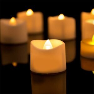 12PCS Long-Lasting LED Tea Lights with Timer, Stimulated Electric Battery Votive Candles for Table Centerpiece Homemory Flickering Flameless Candles Light