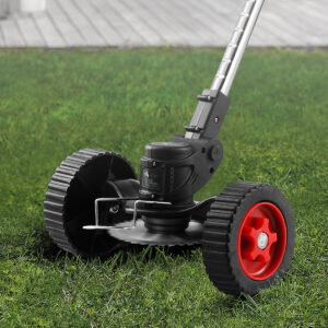 Drillpro 450W Cordless Grass Trimmer 10000 RPM Foldable Lawn Mower with Battery Display Low Noise 7500mAh Battery Rechargeable Battery & Plug without battery