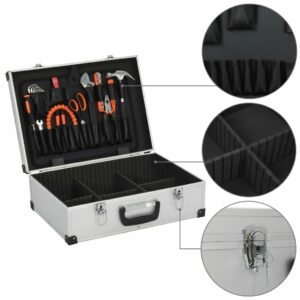 Tool case 46x33x16 cm aluminum silver colored