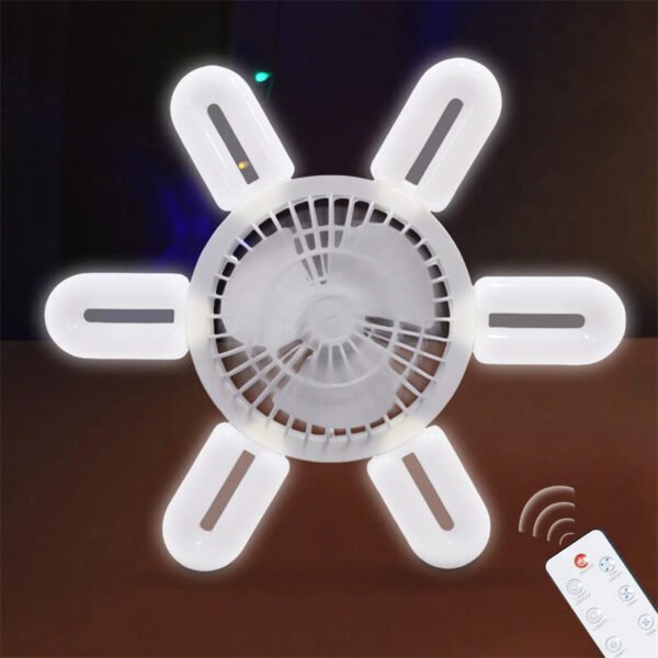 Ceiling Fan Light E27 Foldable 360 Degree Adjustable Led Fan Bulb Light, Fan Blade Led Ceiling Light with Fan U-Shape Led Bulb Light Type Type A