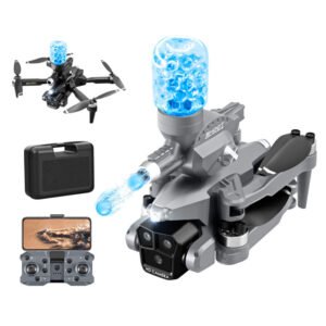 XKJ K11 MAX Three Camera WiFi FPV ESC 3 Lens with Water Bombs Launcher Optical Flow Positioning Brushless Foldable RC Drone Quadcopter RTF Battery One Battery Color Black