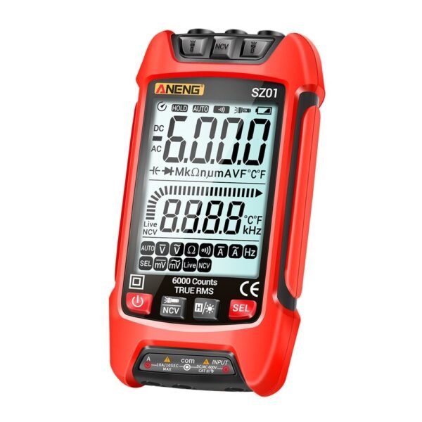 ANENG SZ01 6000 Counts Auto Range True RMS Digital Multimeter High Precision Resistance Frequency Tester Color Red