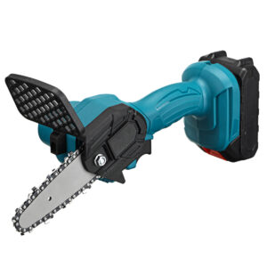 550W 21V 4'' Mini Cordless One-Hand Electric Chain Saw Woodworking Wood Cutter W/ 2pcs Battery Plug EU Plug