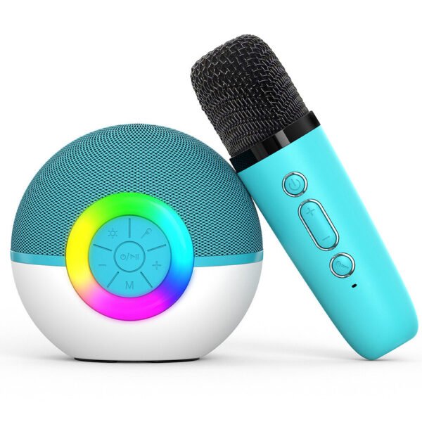 T97 Bluetooth Children's Singing Machine Karaoke Audio Microphone Integrated Early Education Toys Various Changing Channels Color Blue