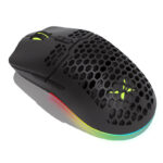 Delux M700 PMW3389 Wired Gaming Mouse 16000DPI RGB Light Honeycomb Shell Ergonomics E-sports Mice Lightweight 67g Color Black