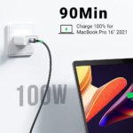Pobod 100W Type-C to Type-C Cable 10Gbps Fast Data Transmission Support 4K/8K Display 0.5M/1M/2M Long for Phone Tablet TV Length 2M