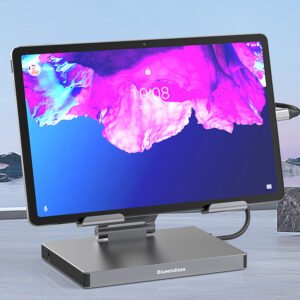 Blueendless ST901A 9-in-1 Type-C Vertical Docking Station Foldable Laptop Brakcet Hub Adapter with USB3.0*3 / PD3.0 / HDMI-Compatible 2.0 / RJ45 / SD/TF 2.0 / 3.5mm Audio for PC Phone Laptop Computer HUAWEI XIAOMI