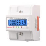 SmartMeter 100A LCD KWh Energy Meter with Three-Phase Backlight Guide Rail for Home Use Energy Monitoring 3*127/220VAC Power Consumption Measurement Color. Black