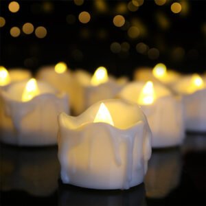 12pcs LED Candle for Holidays Birthday Wedding and Home Decor Smokeless Electronic Tea Lights Type Always on