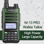 Baofeng M-13 Pro VHF UHF Air Band Walkie Talkie Wireless Copy Frequency Long Range High Power Two Way Radio IPX4 Waterproof Color Black