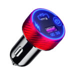 12-24V Dual USB Car Charger PD + QC3.0 Fast Charging With Aperture Touch Switch Metal Material for Bus Trailer RV Boats Motorcycles Color Black