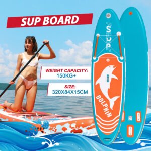 [EU Direct] FunWater 320cm Inflatable Stand Up Paddle Board Surfboard Complete Accessories With Chair Air Pump Adjustable Paddle ISUP Travel Backpack Leash Waterproof Bag Adult Paddle Board, SUPFW08C