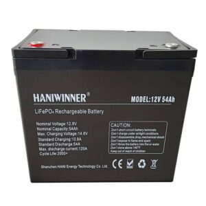 [EU Direct] HANIWINNER 12.8V 54Ah LiFePO4 Lithium Battery Pack 691.2Wh Energy Backup Power With BMS Waterproof for Replacing Most of Backup Power RV Boats Solar Off-Grid Support in Series/Parallel HD009-07