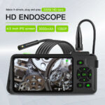 VISHRT 7.9mm Dual Lens 4.5-inch IPS Color Screen Industrial Borescope Waterproof Inspection Camera 3.5/5/10M Rigid Cable Cable Length 3.5M